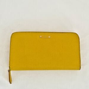 FENDI Vitello Elite Zip Around Wallet Yellow